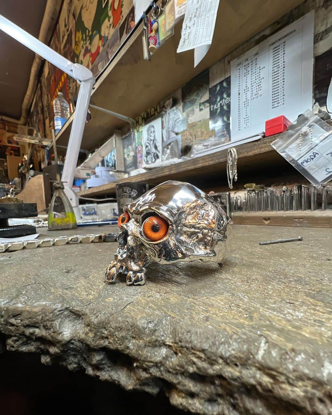 クレイジーピッグさんのインスタグラム写真 - (クレイジーピッグInstagram)「Last picture is not available 💀 that one was just for fun 👀 . . . . . #cuff #bracelet #anatomical #skull #ring #eyes #jewellery #shop #classic #silver #sterling #gold #gothic #metal #biker」3月11日 22時49分 - crazypigdesignslondon