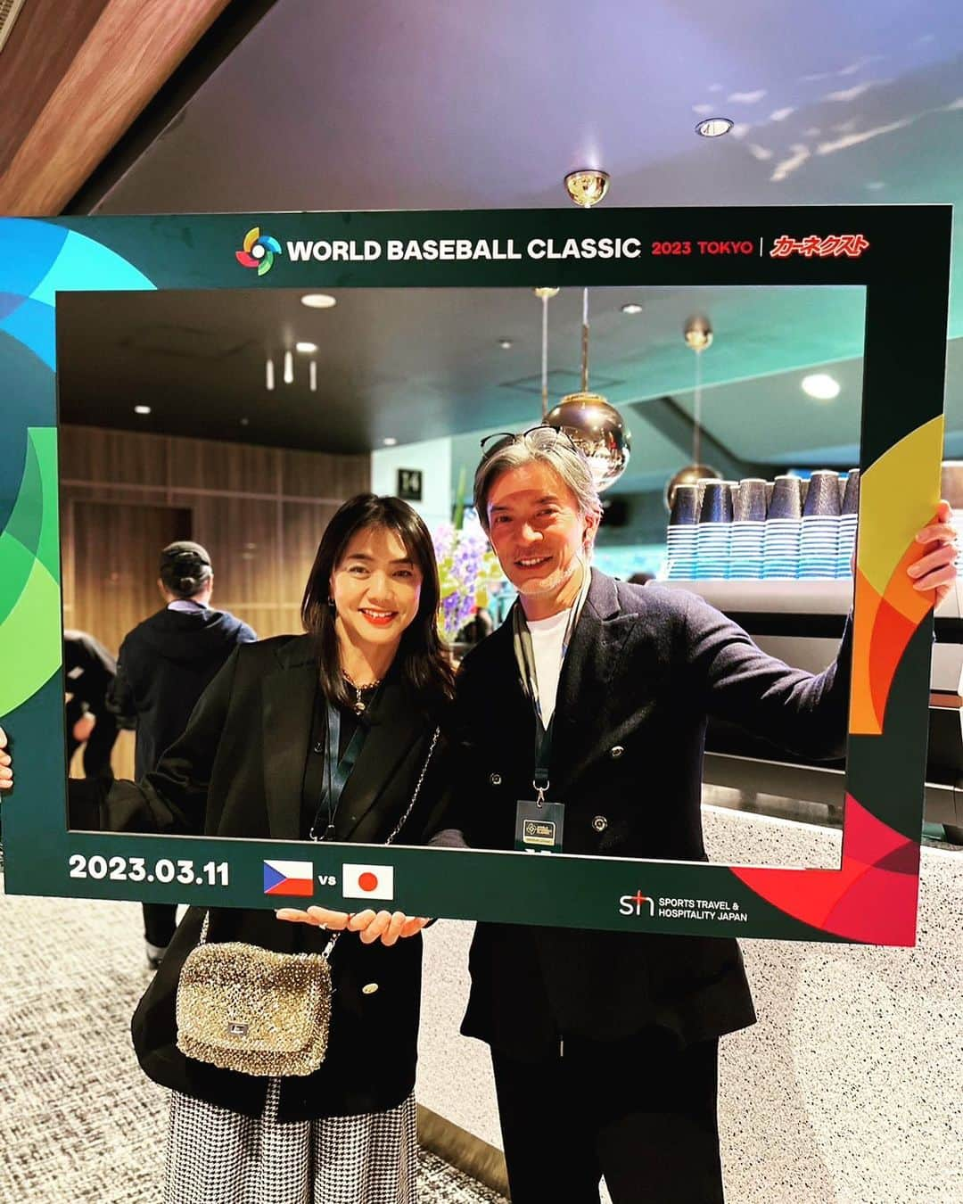 日比野玲さんのインスタグラム写真 - (日比野玲Instagram)「盛り上がったね〜！ ナイス応援団‼️  #wbc #野球観戦 #侍ジャパン  #完勝 #大満足 #あっぱれ  #あるね 〜！！！」3月12日 11時14分 - aquilano_hibino