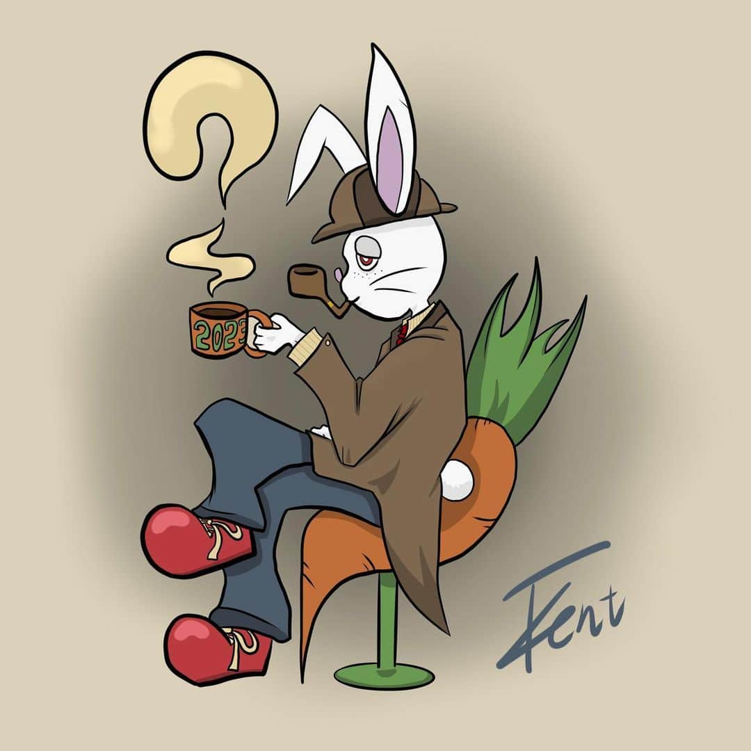 竹下健人さんのインスタグラム写真 - (竹下健人Instagram)「Detective  #illustration  #イラスト #落書き #design #fyp #rabbit #carrots  #2023 #兎  #KENTalk  #竹下健人」3月12日 13時34分 - tkst_knt