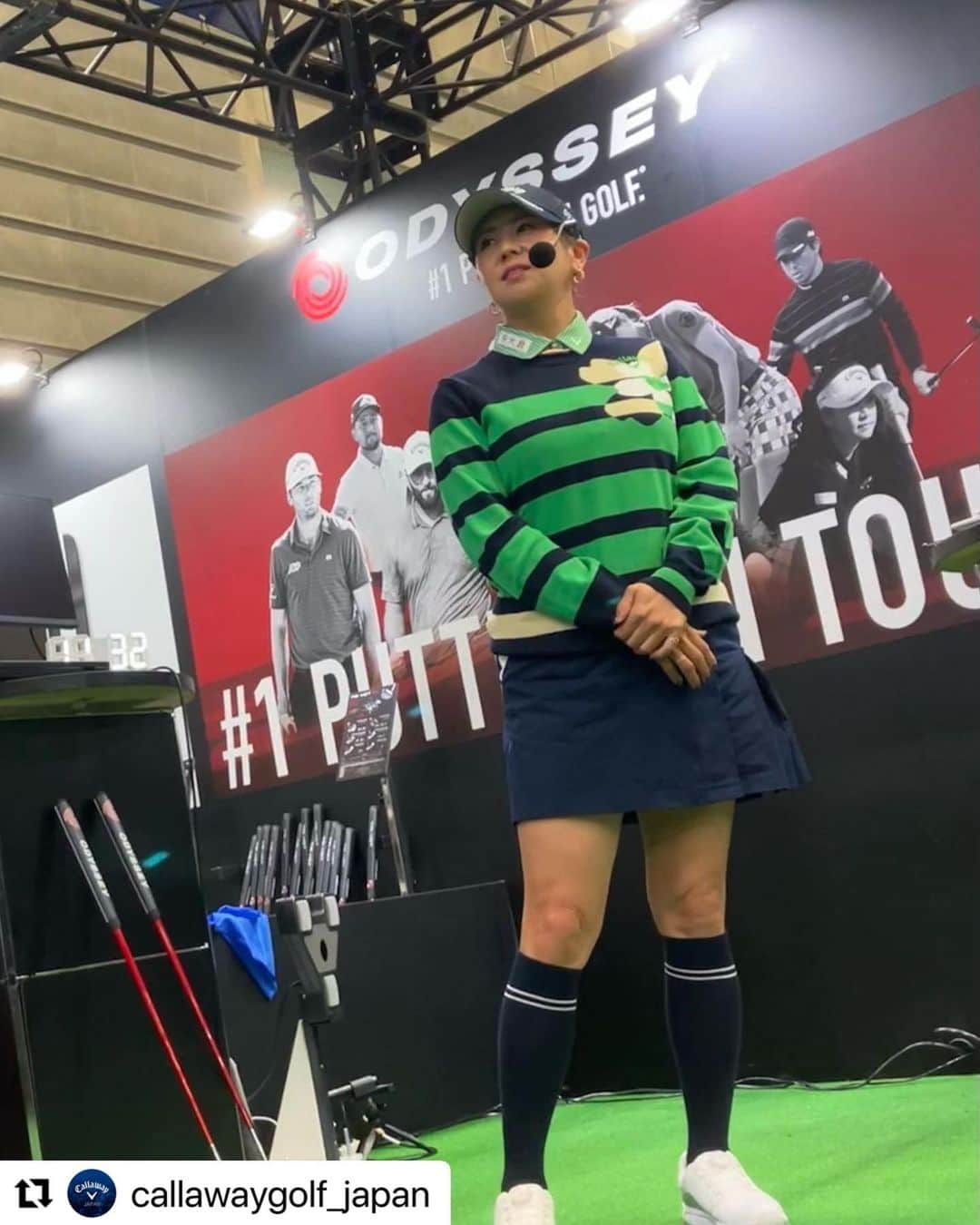 佐伯三貴のインスタグラム：「沢山のご来場ありがとうございました🥰❣️  #Repost @callawaygolf_japan with @use.repost ・・・ 【Japan Golf Fair最終日】  本日もたくさんの方々にキャロウェイブースにお越しいただきありがとうございます❗️  今日は、佐伯三貴プロによるパターレッスンを実施しました。アドレスの構え方からボール位置まで貴重なアドバイスをいただき、次回のラウンドで早速試したくなりました😁  @threeprecious プロ、ありがとうございました❗️ ・ ・ ・ #callaway  #callawaygolf #JapanGolfFair #PARADYM #ERCSOFTball #Odysseyputter #JGF #JGF2023 #キャロウェイ　#キャロウェイゴルフ #パラダイム #ジャパンゴルフフェア #佐伯三貴」