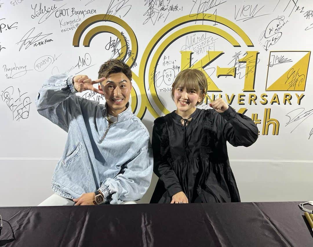 山崎秀晃のインスタグラム：「K'FESTA.6 MIOタソとサイン会✍️ やっぱりリングで闘う選手達は美しい。 #k1wgp」