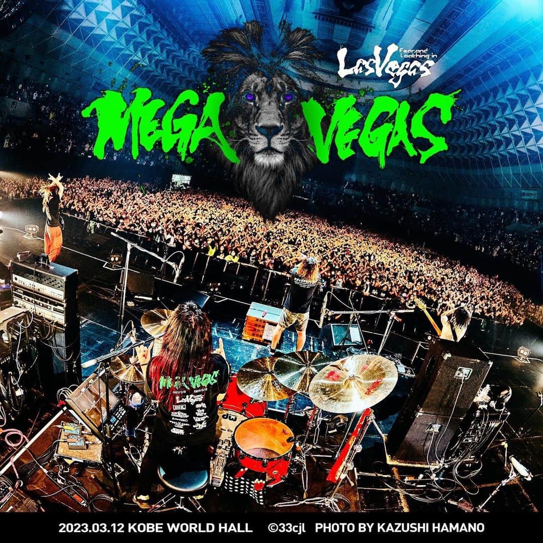 マキシマム ザ ホルモンのインスタグラム：「2023.3.12 Fear, and Loathing in Las Vegas Presents 『MEGA VEGAS 2023』 -Kobe World Hall-  Photo by @hamanokazushi  -SETLIST- 1.What's up,people?! 2.アカギ 3.ぶっ生き返す!! 4.絶望ビリー 5.ハングリー・プライド 6.ビューティー殺シアム 7.恋のスペルマ  #マキシマムザホルモン #maximumthehormone #MEGAVEGAS #6枚目の写真はダイスケはんがラスベガスのドラムTomonoriに言われたありがたい一言」