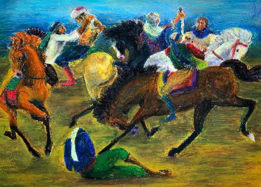 LiLi （矢野り々子）さんのインスタグラム写真 - (LiLi （矢野り々子）Instagram)「闘い battle  lili 16yrs old  #horse #soldier #oilpastel  #art  #drawing  #wbc⚾️ #野球ルールわからない #数字が変わるまで点が入ったってわからない #だからみんなと遅れて喜んでます´･ω･)ﾉ #誰か野球のルール教えてww #侍ジャパン  #矢野り々子」3月12日 22時08分 - liliko.y