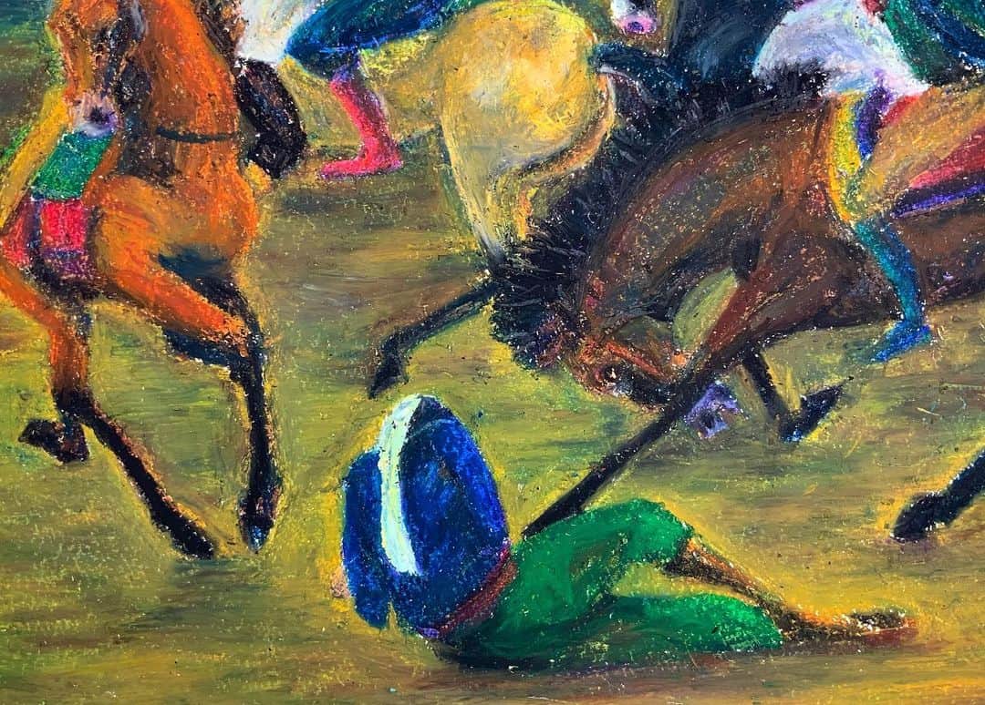 LiLi （矢野り々子）さんのインスタグラム写真 - (LiLi （矢野り々子）Instagram)「闘い battle  lili 16yrs old  #horse #soldier #oilpastel  #art  #drawing  #wbc⚾️ #野球ルールわからない #数字が変わるまで点が入ったってわからない #だからみんなと遅れて喜んでます´･ω･)ﾉ #誰か野球のルール教えてww #侍ジャパン  #矢野り々子」3月12日 22時08分 - liliko.y