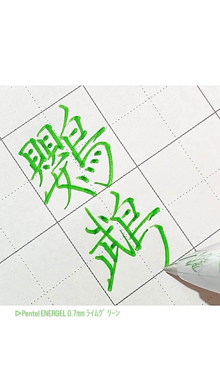 カタダマチコ -kamiyajuku-のインスタグラム：「オウム。の、鸚鵡。 ■Pentel ENERGEL (0.7㎜ ﾗｲﾑｸﾞﾘｰﾝ) @pentel_official」