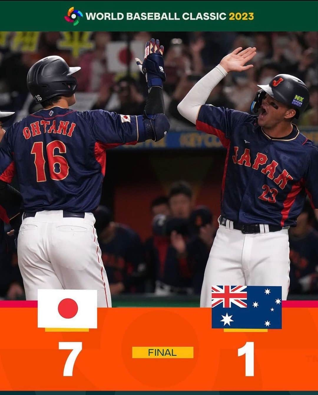 牧田和久のインスタグラム：「全勝で一次リーグを1位で通過しましたね！準々決勝からは負けたら終わりという試合になりますが今までの試合をすれば負けることはありません。 数日空きますが楽しみです。 頑張れ侍JAPAN🇯🇵  #WBC #WBCBaseball #侍JAPAN #SamuraiJapan」