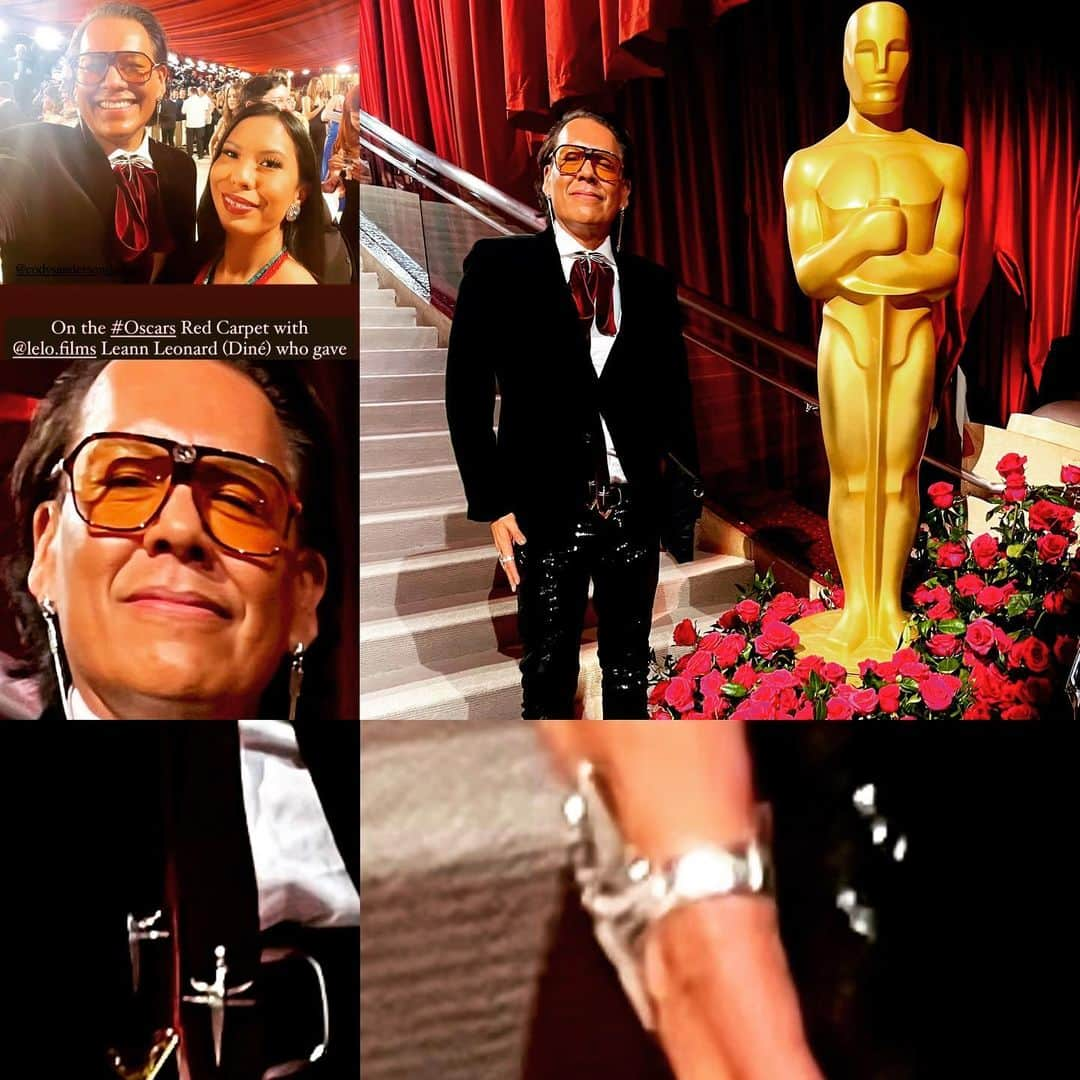 コディ サンダーソンのインスタグラム：「My dear friend @birdrunningh2o is rocking my inventory on the red carpets. Thank you my friend.  Wear it well, wear it right and wear it out! #AcademyAwards」