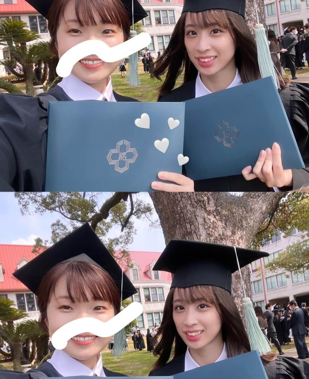 藩彩華のインスタグラム：「3/11活水女子大学卒業式でした🎓✨  英語学科の卒業証書授与の代表役をつとめることができて光栄でした。 また、TOEICの表彰も受けることができて良かったです🌸  4月からは長崎のテレビ局で頑張ります✨」