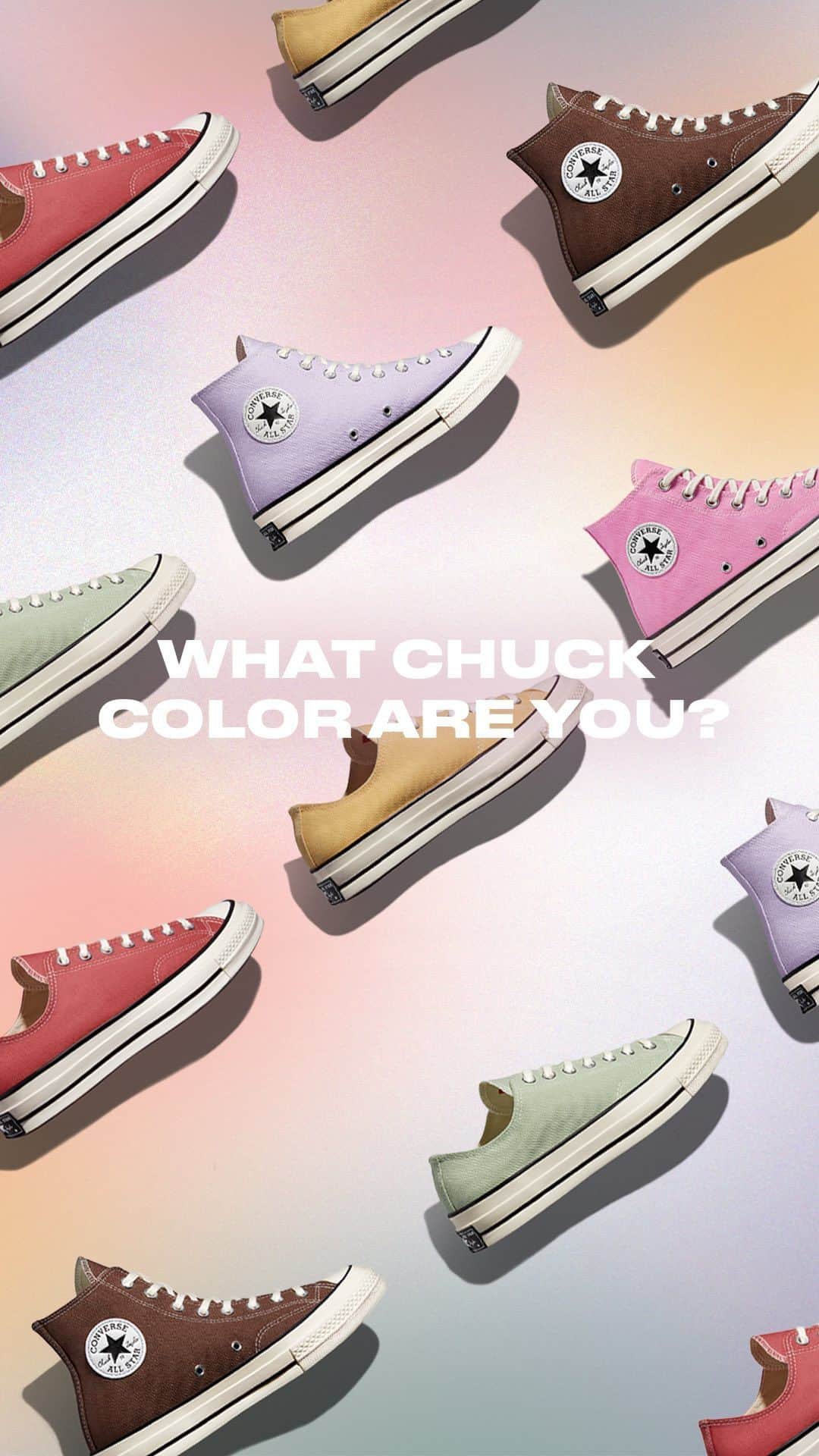 converseのインスタグラム：「New Chuck colors for spring? Groundbreaking 😏 🎨  Screenshot to find yours and tell us which pair you’re getting in the comments ⬇️ #CreateNext」
