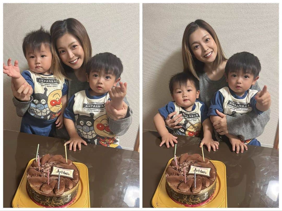 あゆのインスタグラム：「. 貴重な親子写真🤍🤍🤍 大好きな息子たち🥰‼️」