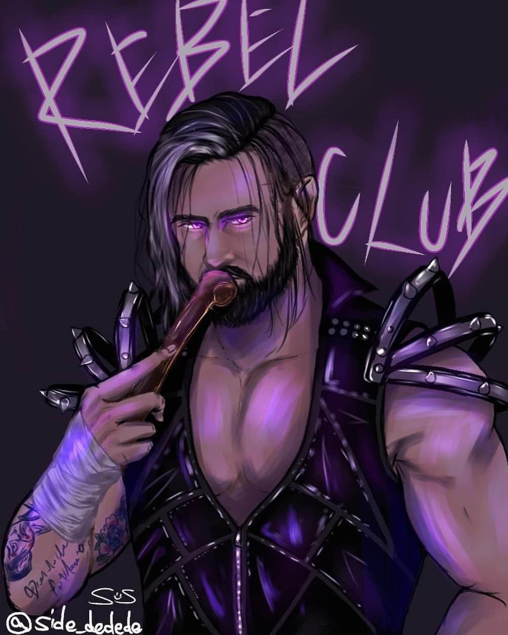 デビッド・フィンレーのインスタグラム：「For the club.  • #fanart #rebelclub #bulletclub #njpw #njcup」