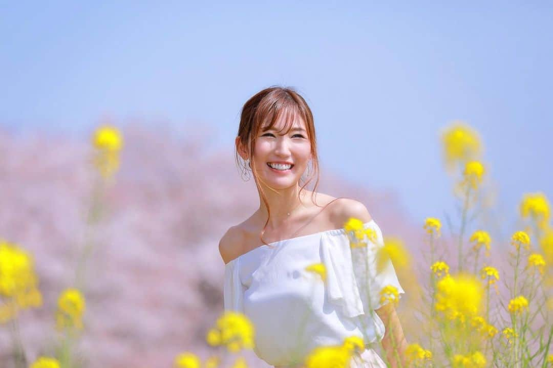 美波千夏さんのインスタグラム写真 - (美波千夏Instagram)「. 桜×菜の花🌸🌼  桜の写真見返してたら出てきた！ 何年も前のだけど お気に入りの写真〜🫶❤️  .  .  #熊谷桜堤  #桜 #菜の花 #桜と菜の花 #満開 #SAKURA」3月14日 12時32分 - chinatsu_minami