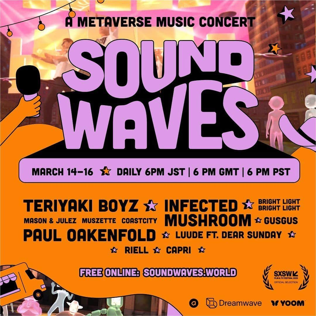 WISEさんのインスタグラム写真 - (WISEInstagram)「Teriyaki boyz will perform #tokyodrift vertualy on the Sound waves meta verse at @sxsw on march 15th from 6pm. you can check it out on soundwaves.world 🎤🎤🎤🎤😎  「テリヤキボーイズがサウスバイサウスウェスト @sxsw のSOUND WAVESという仮想空間に登場して #TokyoDrift 披露します！3月15日18時から soundwaves.world で配信されます！リンクを踏めば誰でも入場できますので是非チェックしてください！*始まる少し前から待機しつつ仮想空間内での動き方に慣れてもらえると尚ベターです👍  #teriyakiboyz #sxsw #soundwaves」3月14日 16時26分 - wise_official