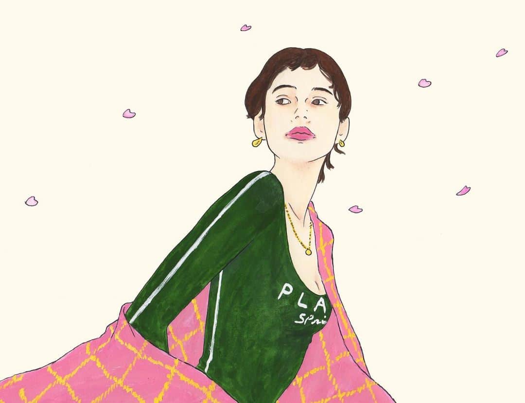マエガミマミのインスタグラム：「WACOAL LASEE 2023イメージイラスト🌸  @wacoal.jp @wacoal_now #ワコールラゼ  #ラゼイメージイラスト」