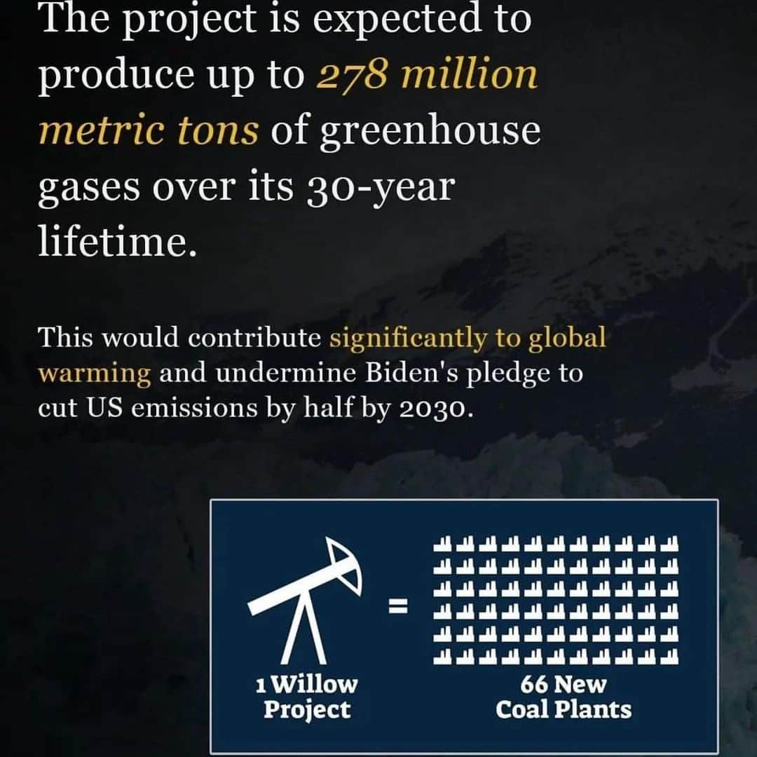 Leslie Camila-Roseさんのインスタグラム写真 - (Leslie Camila-RoseInstagram)「Please swipe and read all the posts.   💣 CLIMATE BOMB 💣  Developing and burning oil from the Willow project would produce up to 280 million metric tons of carbon dioxide over the next 30 years at a time when the United States urgently needs to move away from fossil fuels.   📢 That’s equal to the annual emissions of 66 coal power plants—a third of all coal plants in the United States.  📢 If approved, emissions from the Willow project would eclipse those avoided through achieving the Biden administration’s renewable energy goals on public lands and waters by 2030.  ⚠️ A new scientific study published in July found that the Arctic is warming four times faster than the rest of the world.  In particular, climate change is having truly profound impacts in Alaska, which is saying something considering that roads are melting in Europe, U.S. national parks are closing from floods and fire, and the water supply in Western states is shrinking at a dramatic rate.  At the same time, the Arctic is home to new drilling proposals in extreme and remote areas that have no business being turned into the next major oil hub.  📢 Scientists have made it clear that the United States must be looking to transition its economy to clean energy for the sake of our lives, livelihoods, and the planet; locking in decades of new drilling would be a massive step backward.  ⚠️One such project is the ConocoPhillips Willow oil drilling project in the Western Arctic. After initially being approved by the Trump administration in 2020, then struck down by the courts in 2021, the Willow project is one of the most significant climate decisions in the hands of the Biden administration. The project is in direct conflict with the administration’s climate obligations and the subsistence and wildlife values of the Western Arctic.  ⚠️ The window to act on climate is rapidly closing. Every new fossil fuel project makes it that much harder for humanity to do what is needed to avert truly catastrophic climate change.   #climatebomb #climatechangeisreal #stopwillowproject #stopfossilfuels #endfossilfuels #fossilfuels #stopwillow #stopwillowproject2023 #savetheartic」3月15日 5時24分 - leslie_coutterand