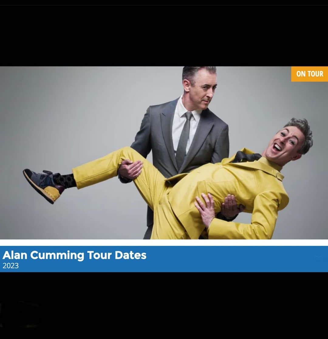 アラン・カミングのインスタグラム：「Check out my upcoming live shows! Tickets for all at the link in my bio, or just head over to alancumming.com」