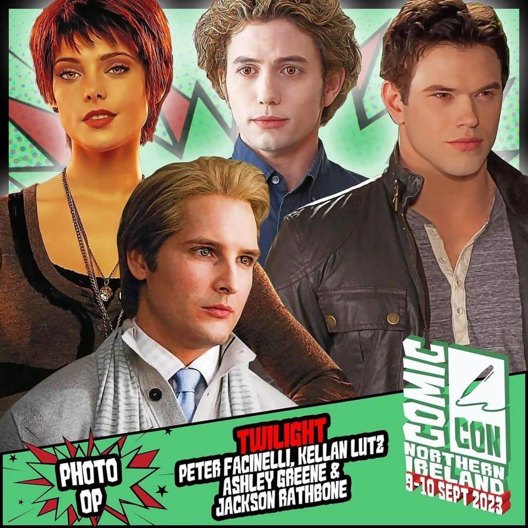 ケラン・ラッツのインスタグラム：「Excited to see you all sept 9-10th!  Family time 🙌  #Repost @monopolyevents with @use.repost ・・・ COMIC CON NORTHERN IRELAND PHOTO ANNOUNCEMENT - THE CULLENS (Ashley, Kellan, Jackson & Peter)  To get tickets for this photo please go to www.comicconnorthernireland.co.uk」