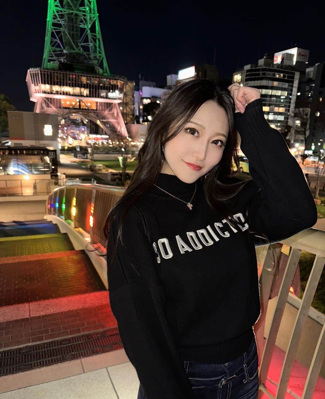 一条あやなさんのインスタグラム写真 - (一条あやなInstagram)「. 携帯機種変したら画質全然違う！☺️💕  今までボヤけてたりしたのがボヤボヤしてない💗  だいぶ快適！ . #テレビ塔 #愛知 #春の匂いがしてきた  #黒髪女子 #一条あやな」3月15日 18時18分 - ichijyoayana