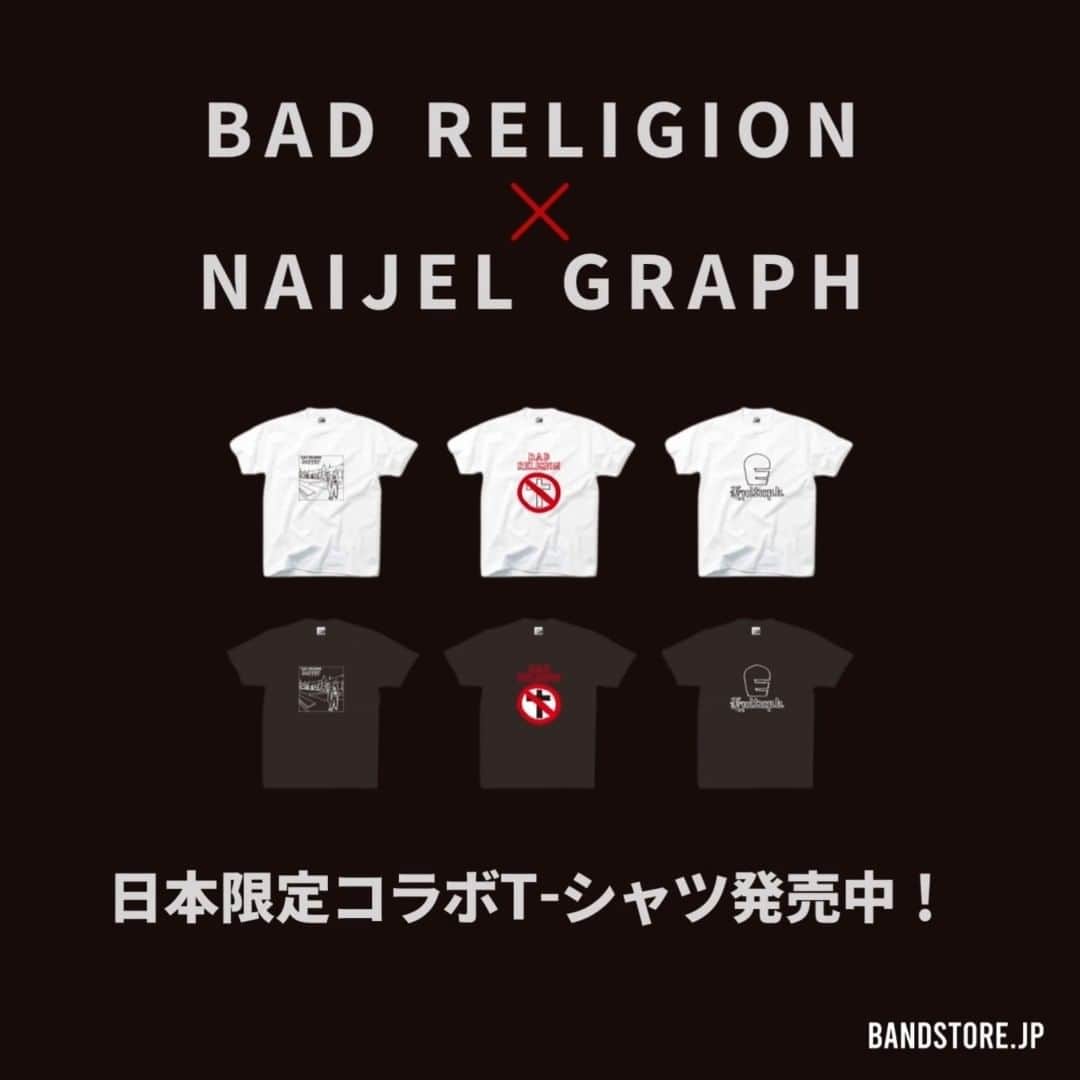 Bad Religionのインスタグラム：「BAD RELIGION × @naijelgraph の日本限定コラボT-シャツが発売！ パンク界の生ける伝説＜バッド・レリジョン＞、そしてPOPEYE表紙やBeastie Boysのオフィシャルグッズなども手がける注目アーティスト＜ナイジェルグラフ＞の日本限定コラボT-シャツが現在発売中！  3月25日／26日に開催されるPUNKSPRING 2023にも出演が決定しているバッド・レリジョン、この際に日本限定のコラボT-シャツを手に入れよう！ bandstore.jp   #naijelgraph #BadReligion #EpitaphRecords」