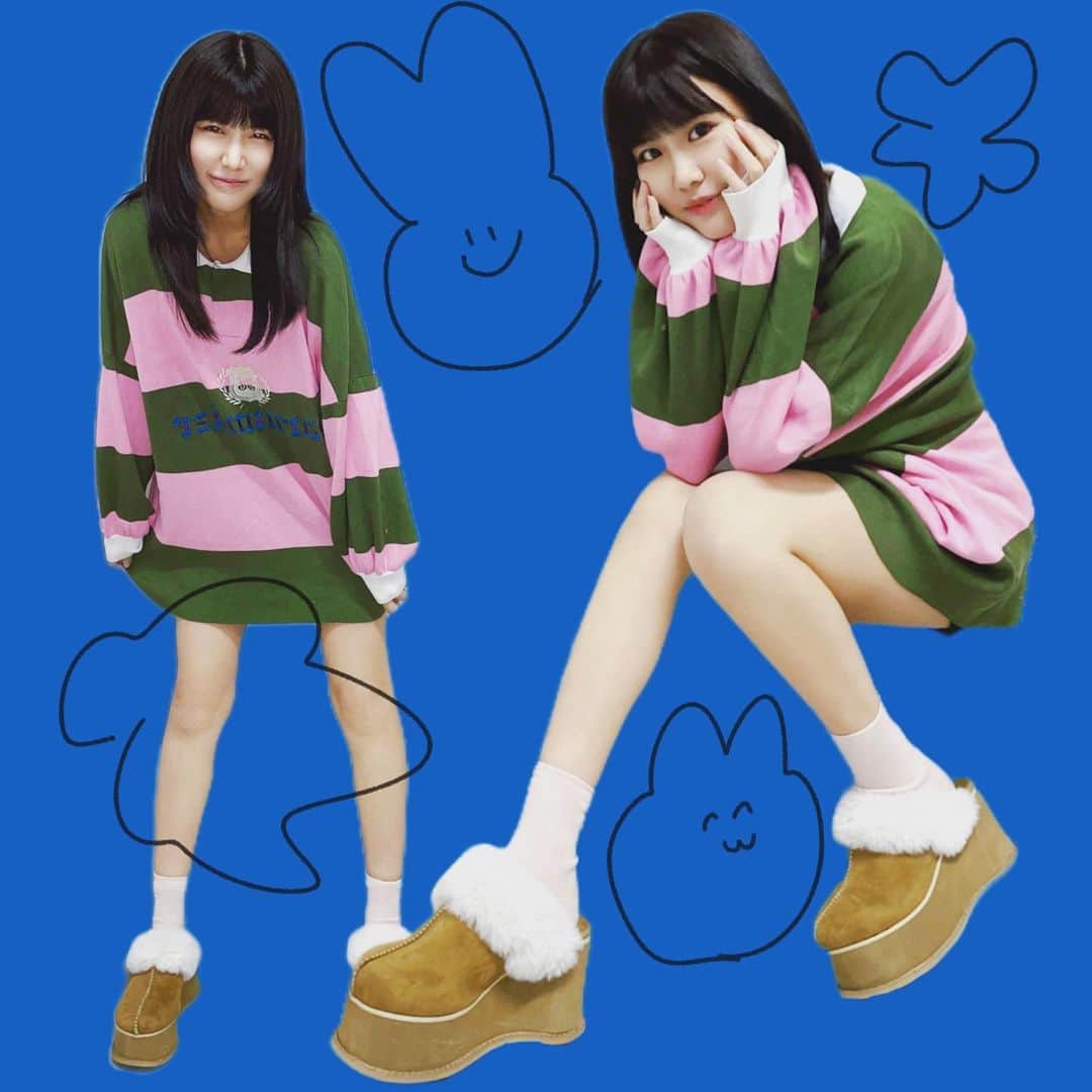 渡辺菜月のインスタグラム：「#なっちゃんスタイル 🌐  ラガーシャツにムートンブーツ꒰ ͡ ͡ ꒱ @jouetie_official  @emoda_official  #stu48 #渡辺菜月」