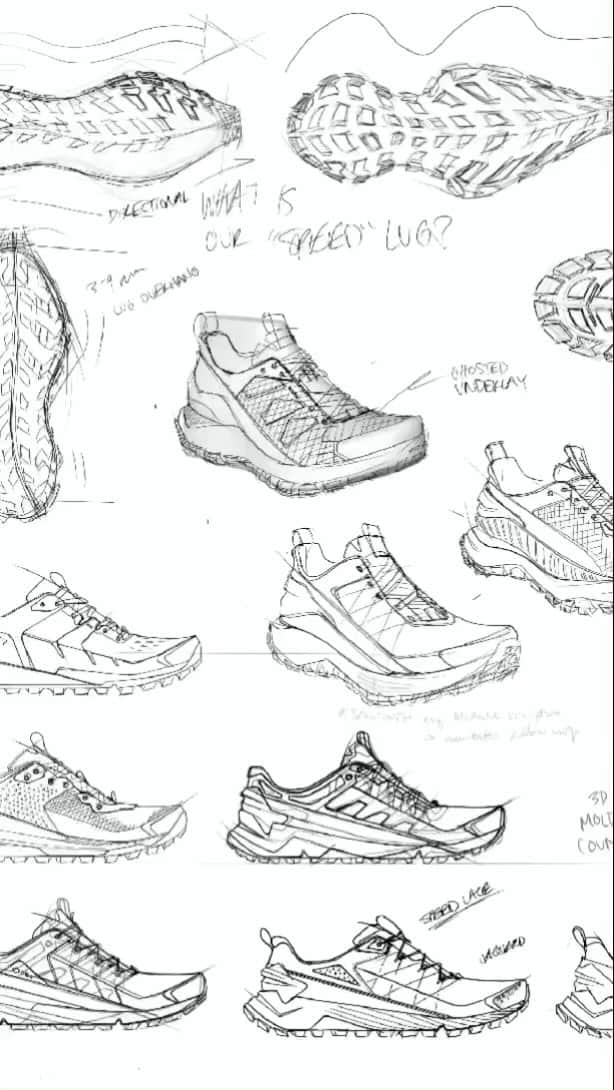 オボズのインスタグラム：「From design phase ➡️ to the ridge line.  See the Katabatic Collection come to life.  #obozfootwear #truetothetrail #obozfasttrail #abetterkindoffast #footweardesign #designlab #hikingfootwear #hikingtrails #bozeman #montana #footwearsketch」