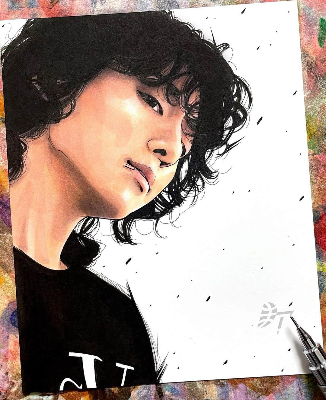 田村大さんのインスタグラム写真 - (田村大Instagram)「Doodles... I wanted to draw him with long hair.」4月14日 0時52分 - dai.tamura