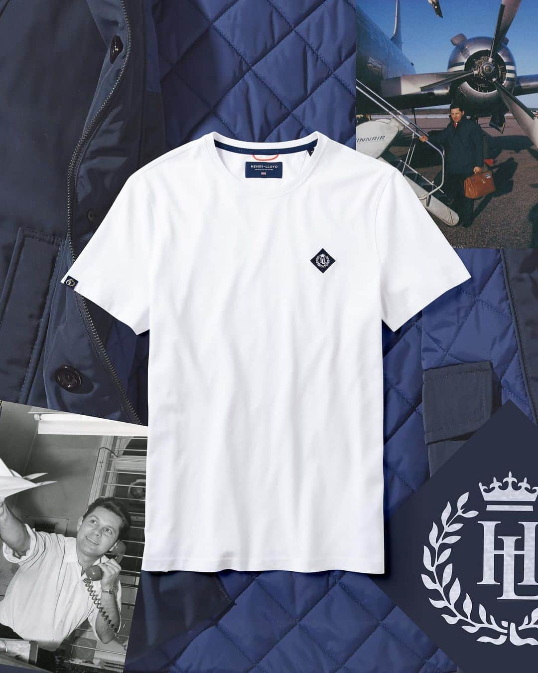 ヘンリロイドのインスタグラム：「Today we are proud to introduce the launch of the Henri T-Shirt, a special edition piece that commemorates Henri-Lloyd's 60th Anniversary. This exclusive T-Shirt is inspired by the brand's founder, Mr. Henri Strzelecki, and features the iconic Henri-Lloyd Diamond, Crown and Laurels design. This T-Shirt is a reflection of where the brand's journey began and pays homage to Mr. Henri's obsession with quality and detail, while always staying true to his roots - HL #anniversary #60th #yachting #tshirt」