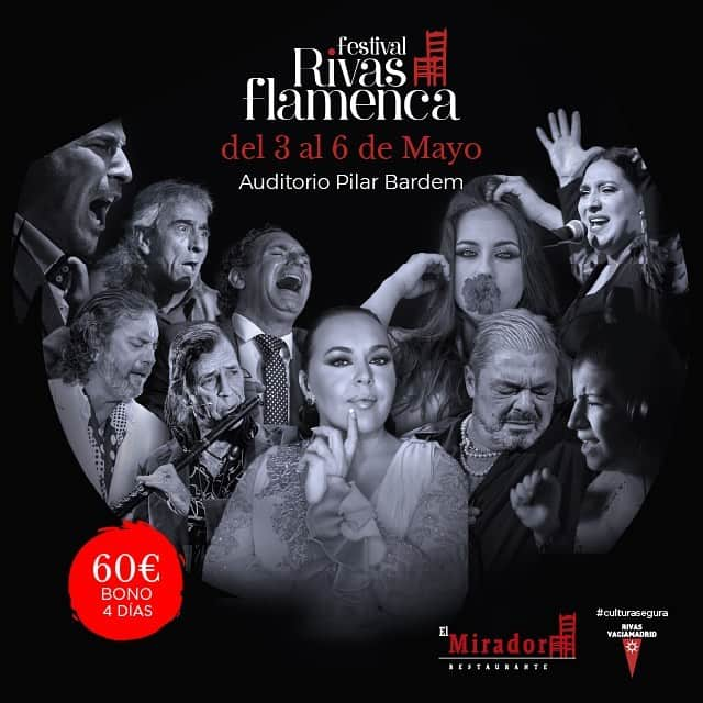 DeFlamenco.comのインスタグラム：「¡Novedades! 👇👇👇 FESTIVAL RIVAS FLAMENCA 2023 DEL 3 AL 6 DE MAYO Falete con artista invitado Antonio Canales, Anabel Valencia, María Terremoto, Pedro el Granaíno, Capullo de Jerez, Jesús Castilla, Manuel Pajares, Jorge Pardo. Presentado por Paco Paredes. Pedro el Granaíno no podrá asistir por estar de recuperación quirúrgica y reposo. En su lugar tendremos a Caracolillo de Cádiz y la colaboración especial de Esmeralda Rancapino. Auditorio Pilar Bardem Rivas Vaciamadrid Con la colaboración del Ayuntamiento de Rivas Vaciamadrid Entradas: https://entradas.rivasciudad.es/rivas-flamenca-2023/ TIf información: 685 74 90 37 #flamenco #festival #rivasflamenca #rivas #rivasvaciamadrid #covibar #Arganda  @festivalrivasflamenca @miradorrivas @esmeralda_rancapino @caracolillodecadizcantaor」