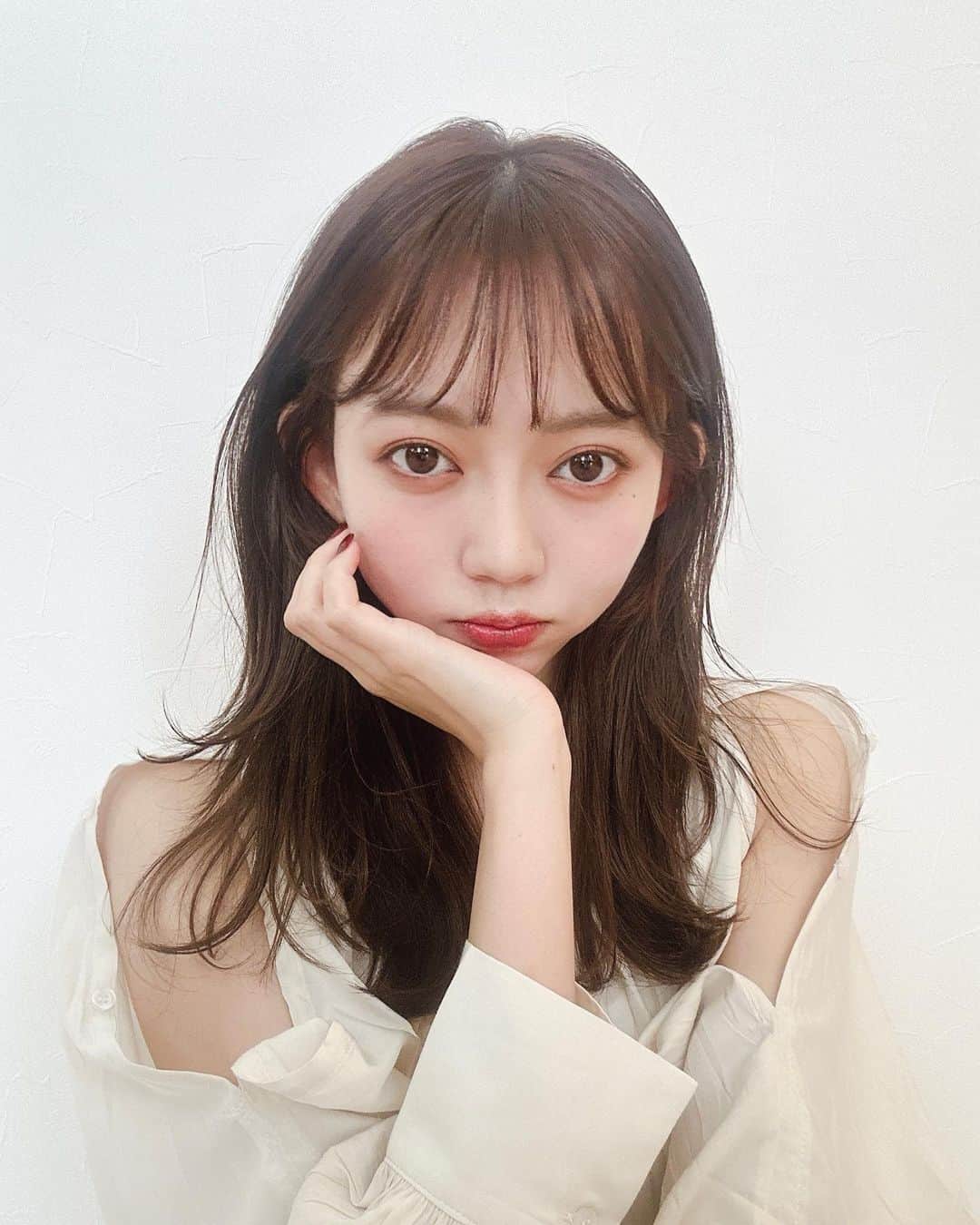 野島樺乃のインスタグラム：「🍎ꔛ‬ . . . . . . . . #ヘアカラー #ヘアセット  #ノジマノビヨウ」