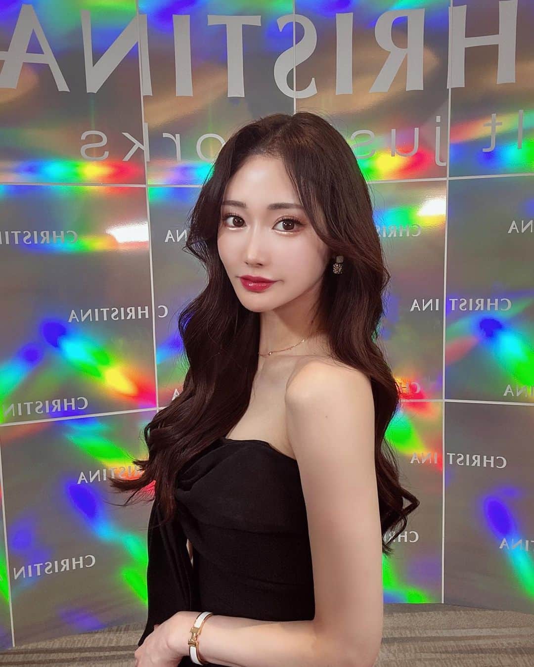 下津明日香のインスタグラム：「・ CHRISTINA PARTY 2023👗🌹🖤」