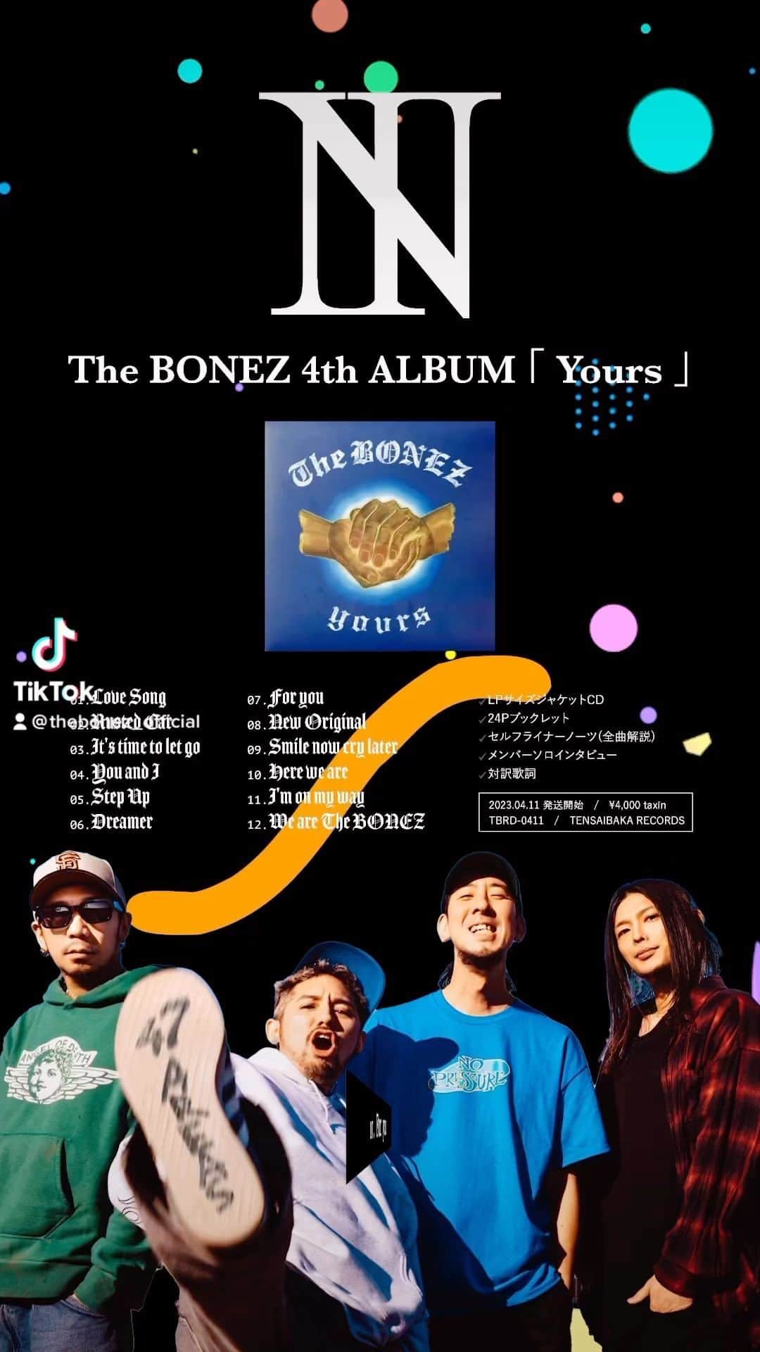 The BONEZのインスタグラム：「Lyric : JESSE / Music : KOKI #thebonez #yours #骨から気合い」