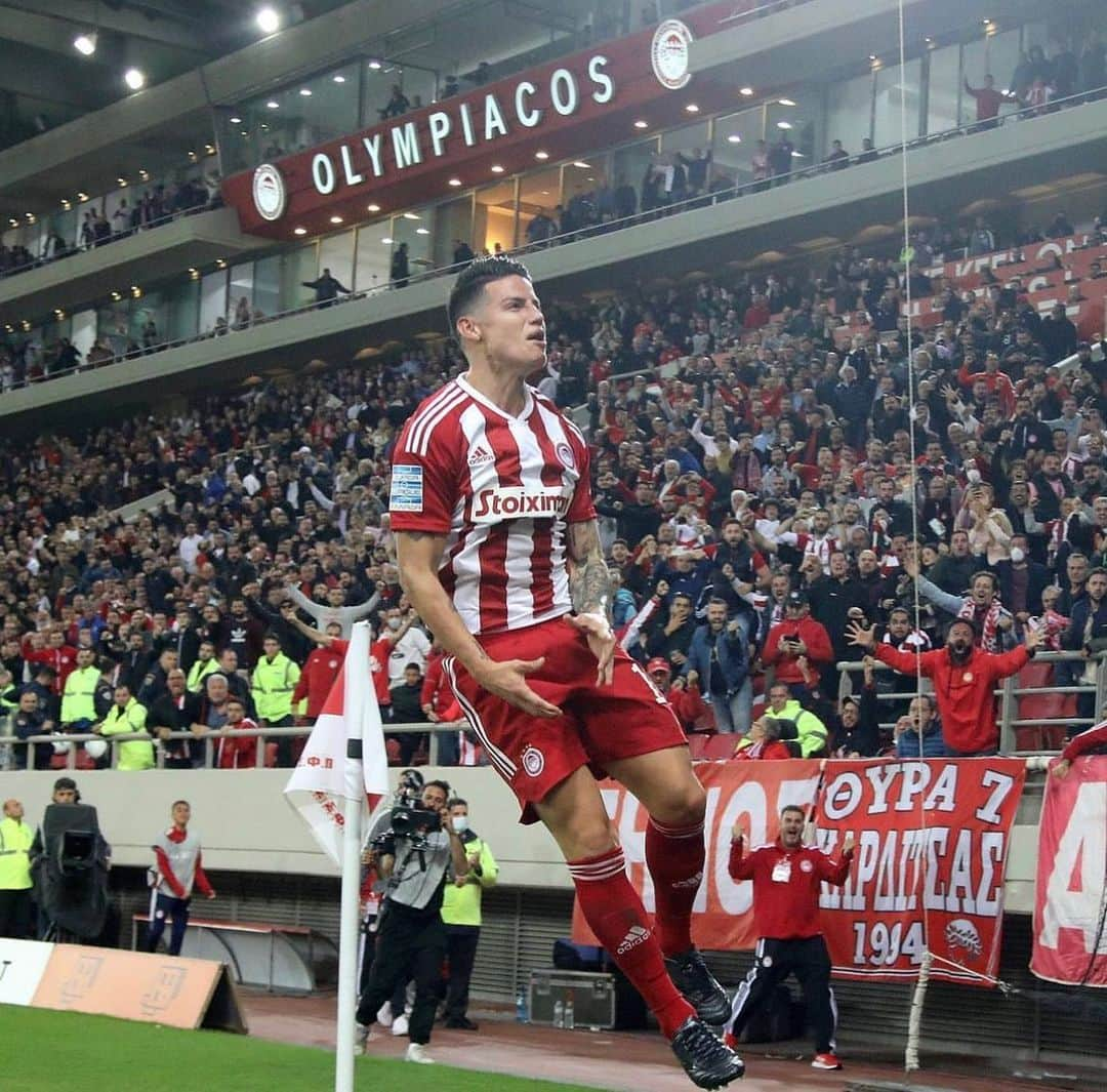 ハメス・ロドリゲスのインスタグラム：「I would like to thank everyone for all the time that we have spent together. although we are going our separate ways, I feel that I will always be a member and welcomed in the family of Olympiacos and the great port Piraeus. I wish all the best to Olympiacos and every success in the future. JR10」