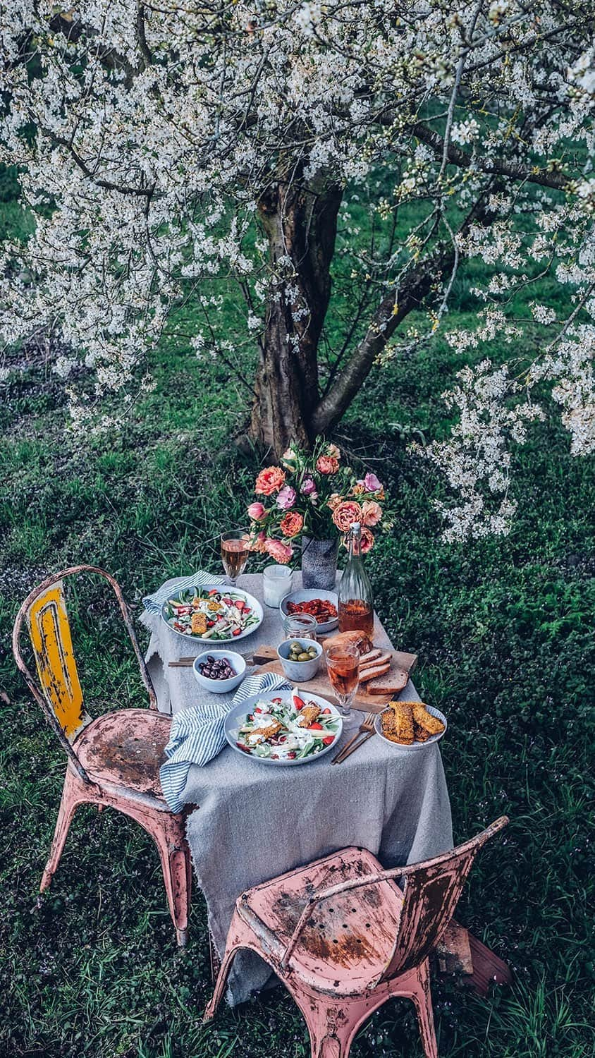 Our Food Storiesのインスタグラム：「Werbung|Advertisement. To celebrate the first warmer sunny days we’ve prepared a delicious spring salad with asparagus, strawberries and crispy tofu. We fried the tofu in our @fissler_de Ceratal® Comfort pan. The pan has a water-based ceramic coating, which has a great non-stick effect. Also convincing is that the pan is crafted without PFAS and PTFE and a product made in Germany.  We’ve loved this little gathering in our dear friends garden with the wonderful scent of the blooming plum trees 🌿Find the recipe for this crisp and creamy spring salad on our blog - link is in profile. #fissler  ____ #foodreels #foodreel #recipereels #recipereel #rezeptvideo #rezeptreel #fürdaswaszählt #keramikpfanne #beschichtetepfanne #ceramicpan #glutenfreierezepte #glutenfrei #glutenfri #glutenfreikochen #salatrezept #tofurecipes #tofurezept #pfannengericht #gesundkochen #madeingermany #fisslerpfanne #momentslikethese #dreamyaesthetic #dreamygarden #gardendecor #gardenlovers #plumtree #blooming」