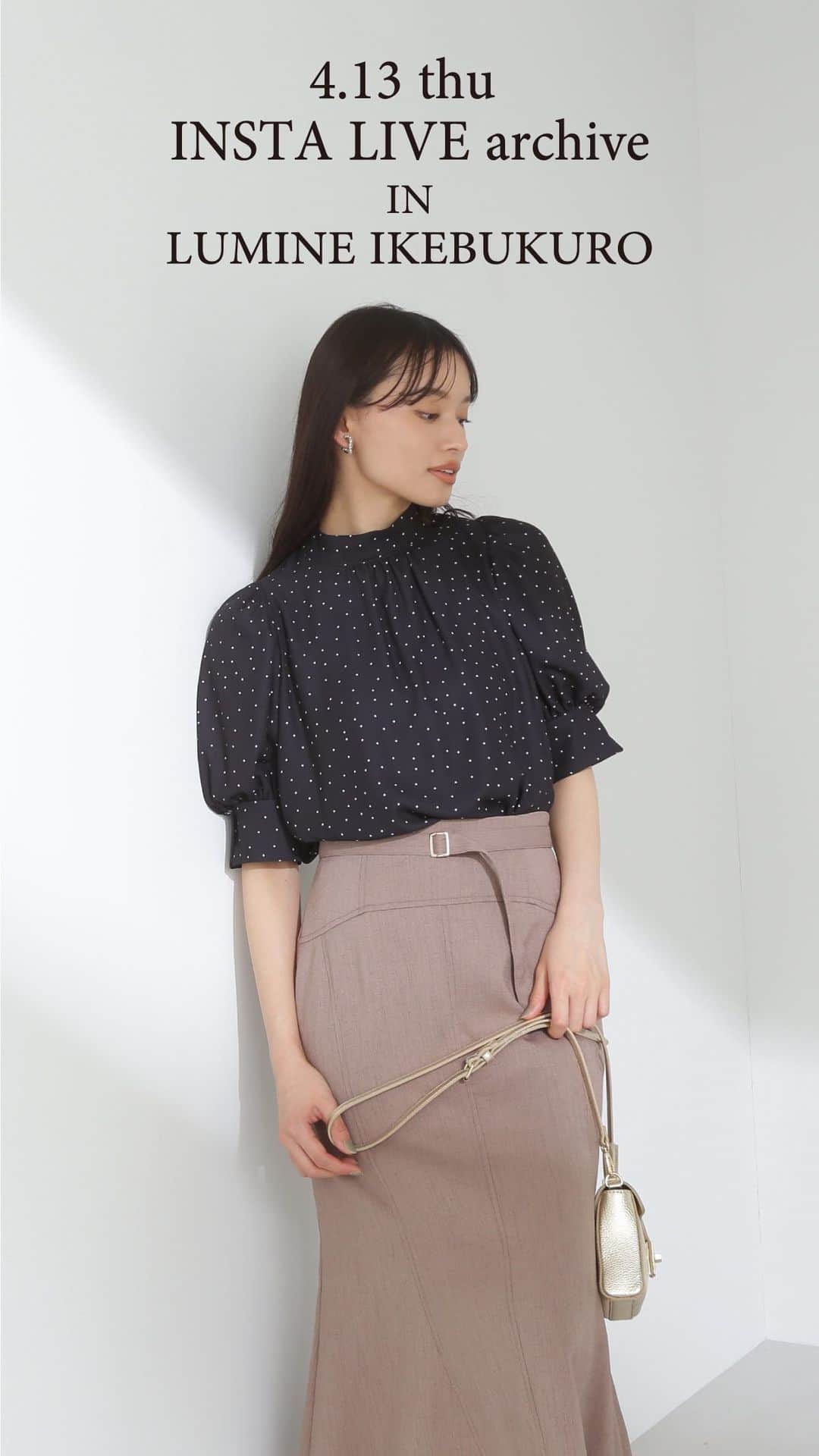 NATURAL BEAUTY BASICのインスタグラム：「【NEW ITEMI紹介 in ルミネ池袋店】  〈スタッフ〉 さくらば　160cm / もりむら　150cm わたべ　150cm  〈アイテム〉  ● 切替ステッチフォルムワンピース  　0173140481 　¥ 14,410 tax in  ● ドットシフォンブラウス  　0173110453  　¥ 6,930 tax in  ● リネンライクアウトポケットスカート  　0173120410  　¥ 9,460 tax in  ● ハイネックギャザーブラウス  　0173110417  　¥ 6,930 tax in  ● ポリエステルボイルワッシャーワンピース  　0173140412 　¥ 10,890 tax in  ● フレンチスリーブビッグボウブラウス  　0173110454  　¥ 7,920 tax in  ● 【追加生産予約4月下旬-5月上旬入荷予定】　　　　 　フリルショルダーブラウス  　0173110380 　¥ 9,460 tax in  #naturalbeautybasic#ナチュラルビューティーベーシック#nbbofficial#nbb #新作紹介#インスタ#LIVE#インスタライブ #インスタライブ配信 #ナチュラルコーデ#オフィスコーデ#オフィスカジュアル #ブラウス#スカート##ワンピース #ルミネ池袋#池袋#池袋西口」