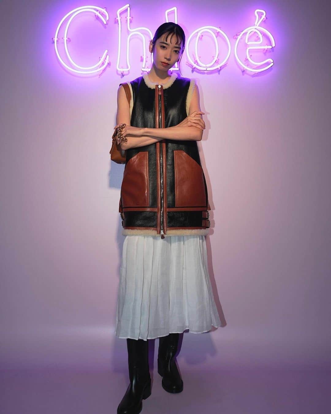 晶さんのインスタグラム写真 - (晶Instagram)「@chloe Chloe #ChloeInTokyo  wears all clothing Chloe 🦪🤍」4月13日 22時13分 - ___akira_i