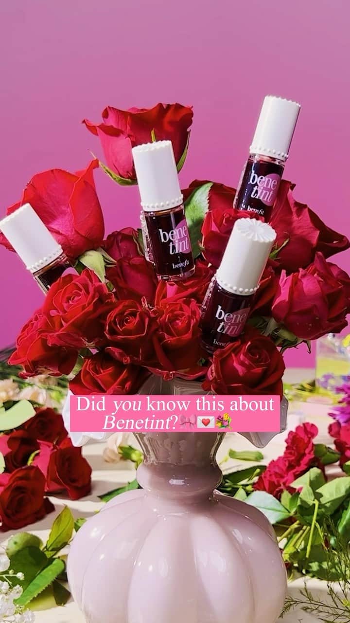 Benefit Cosmeticsのインスタグラム：「Get a rosy flush with Benetint, the perfect touch of color for a dewy, effortless glow!⁠ 🌹🥰 ⁠ Which Benetint fact you were surprised to learn! 💬⁠ ⁠ #benefitcosmetics #benetint #makeup #beauty #foryou」