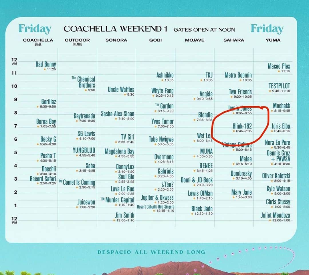 トム・デロングさんのインスタグラム写真 - (トム・デロングInstagram)「SURPRISE!!!… See you from the stage tomorrow at Coachella 🤘🏼@blink182. Here we goooooooooooooo」4月13日 23時13分 - tomdelonge