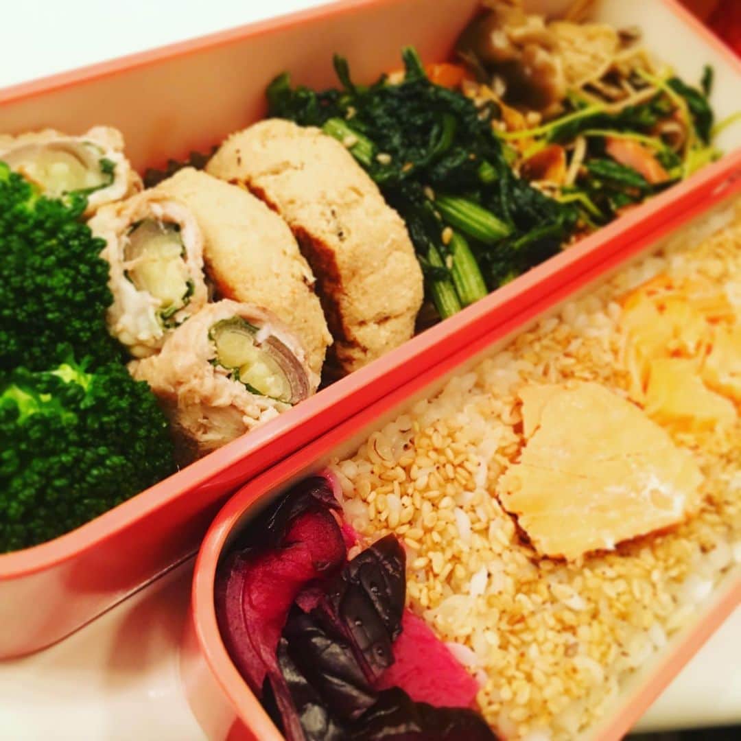 のインスタグラム：「昔と今😂 昔は1枚目みたいなお弁当作ってました。 今は杏特製つくねの野菜スープと🥦w 決して手抜きではありません。 身体の健康の為です😂 . Past and present😂  I used to cook a lunch box like the 1th one.  Now it's just my special meatball's vegetable soup and broccoli only lol  It's never sloppy.  It's for my health😂 . #お弁当　#lunchbox  #杏飯 #さゆ飯 #杏さゆり　#SayuriAnzu」
