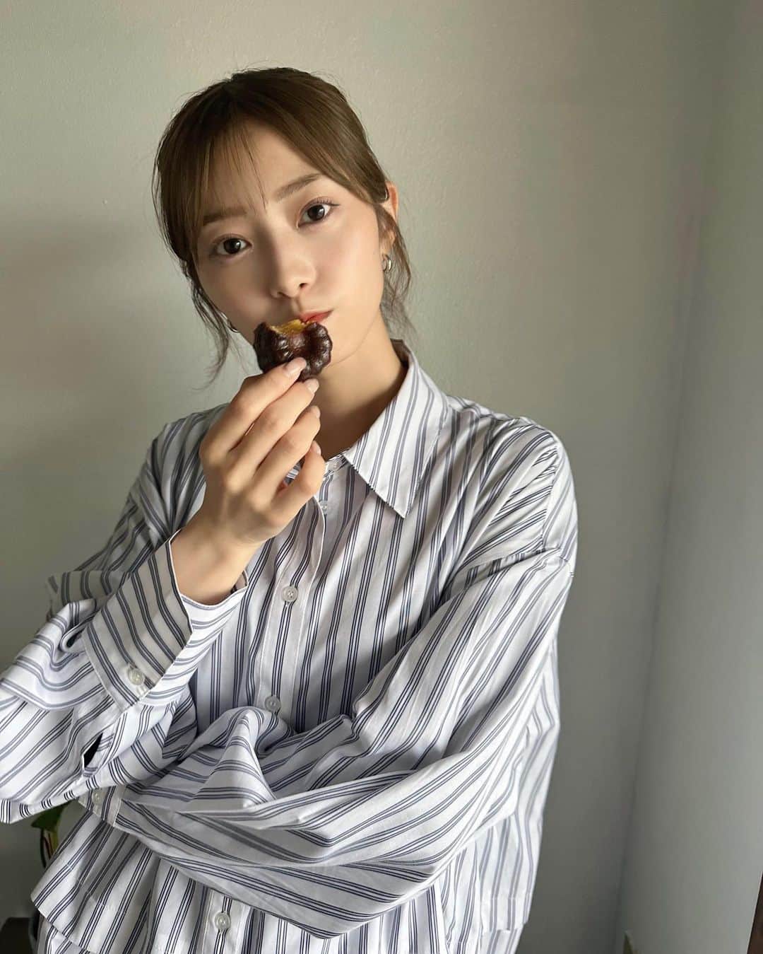 松川星さんのインスタグラム写真 - (松川星Instagram)「⁡ お気に入りの ストライプシャツ👖🪡 と、今日食べたもの。」4月9日 20時13分 - akarin__rin