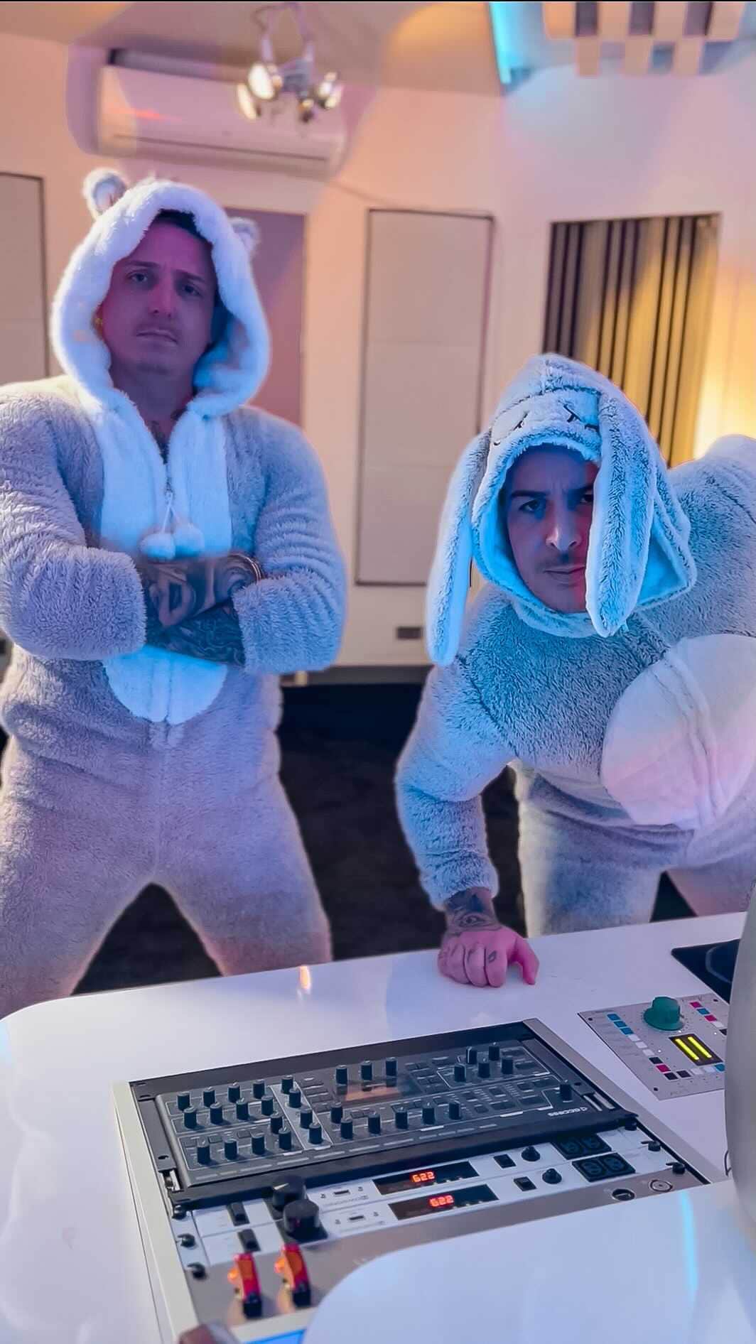 Blasterjaxxのインスタグラム：「Is it really Easter if you aren’t dancing around in bunny onesies? 🐰 Happy Easter everyone 🤍」