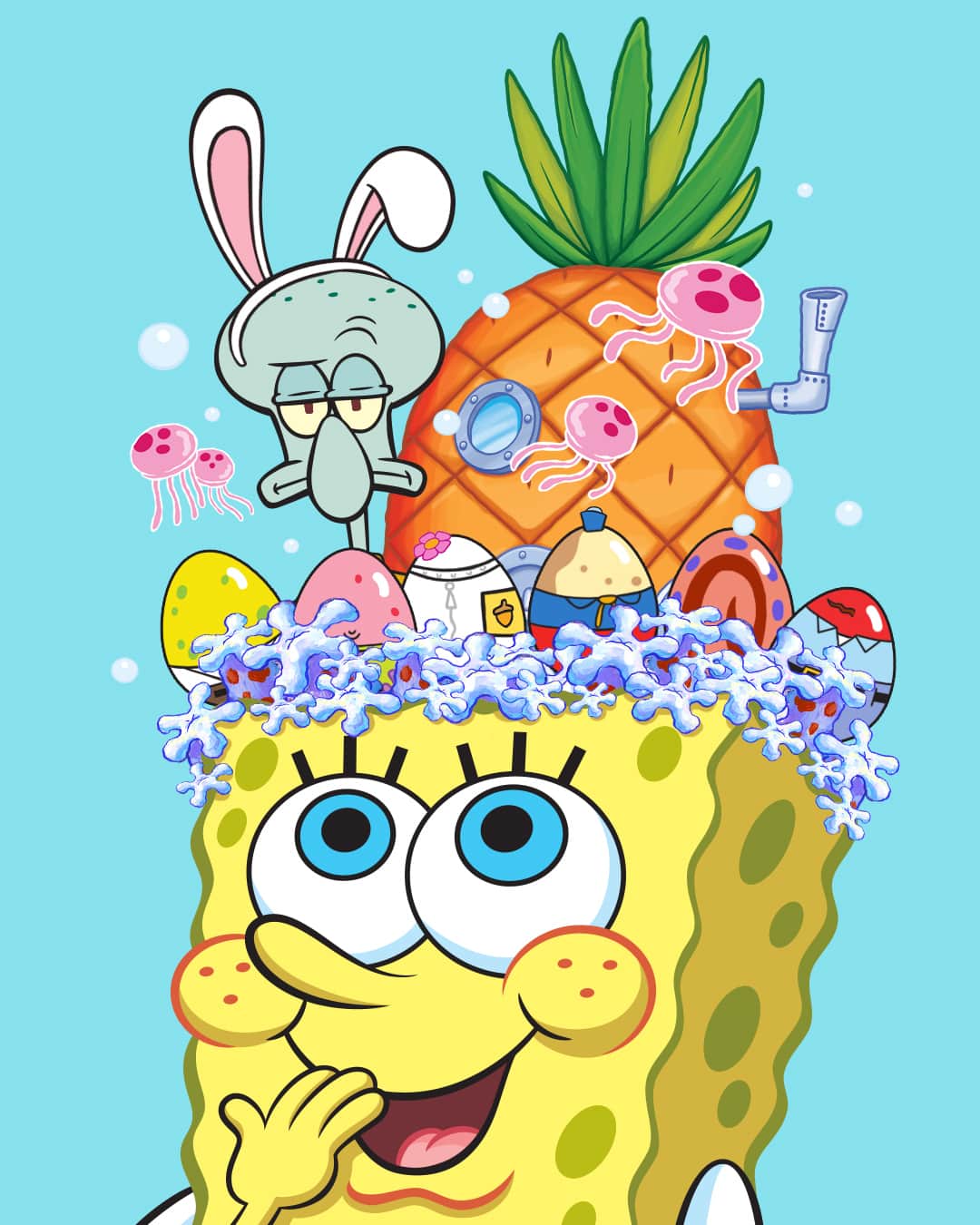 スポンジボブさんのインスタグラム写真 - (スポンジボブInstagram)「Easter greetings from Bikini Bottom!」4月9日 22時23分 - spongebob