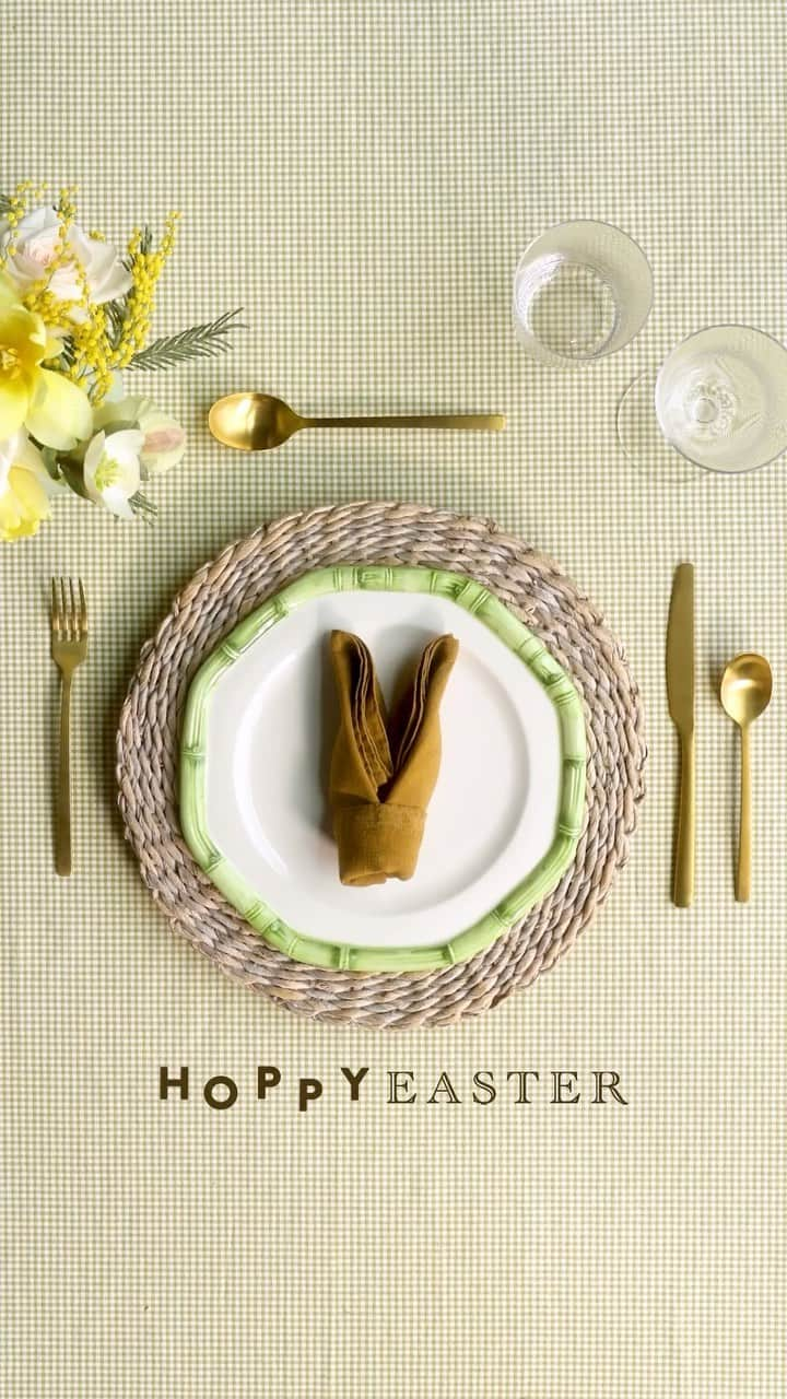 Anthropologieのインスタグラム：「Happy Easter! Bring a little hoppyness to the table with this cute-as-can-be bunny napkin tutorial 🌷🐇 [link in bio to fill your basket with entertaining MVPs from @Anthroliving]」