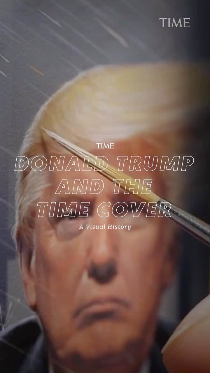 TIME Magazineのインスタグラム：「Former President Donald Trump is the fourth most depicted person on a TIME cover at 36 times. Richard Nixon still holds the record with 55 cover appearances.」
