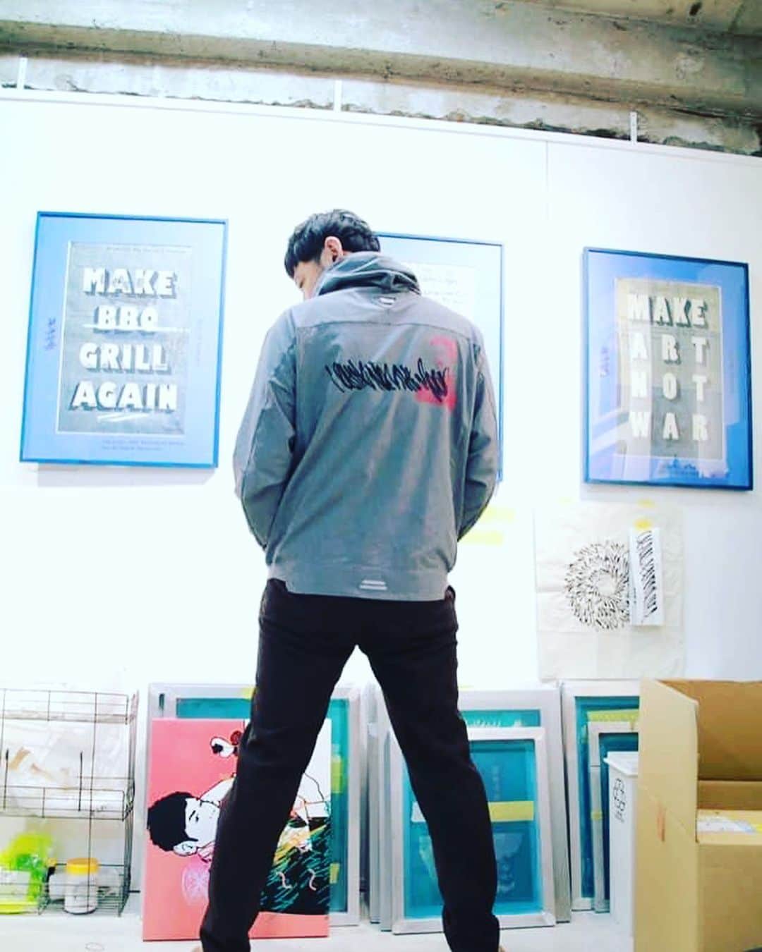 宮田麺児のインスタグラム：「改めて シルクスクリーン  #シルクスクリーン #アート」