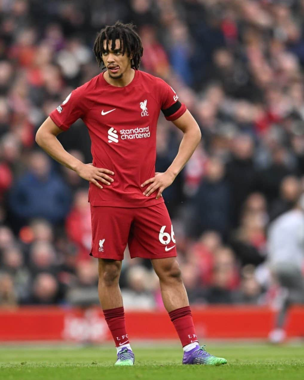 トレント・アレクサンダー＝アーノルドのインスタグラム：「Liverpool FC vs Arsenal FC (09-04-2023) 🔴📷: Andrew Powell for Liverpool FC 🔴 @trentarnold66 🔴   Tags ignore: #trentarnold #TAA66 #team66 #trentalexanderarnold #team66 #trentalexander  #milner #hendo #gerrard #diogojota #liverpool #lfc #salah #mane #firmino #robertson #vandijk #keita  #chamberlain #aoc #thiago #matip #gakpo  #tsimikas #football  #l4l #f4f #lfl」