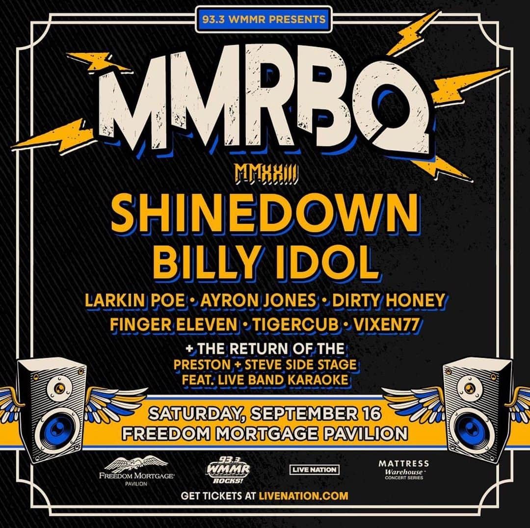 Shinedownさんのインスタグラム写真 - (ShinedownInstagram)「🚨 JUST ANNOUNCED 🚨  Philly / Camden! Stoked to be coming back to one of our ALL TIME favorite events @933wmmr #MMRBQ September 16th! Tickets go on sale this Friday at 10AM.   🎫 Tickets / More Info 🔗 in stories.」4月10日 22時16分 - shinedown