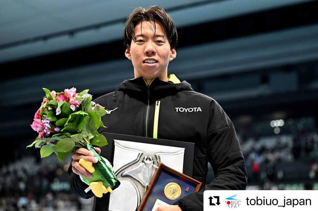 渡辺一平のインスタグラム：「日本選手権平泳ぎ2冠👑  応援ありがとうございました！  2019年以来の日本代表 福岡まで頑張っていきます！！」