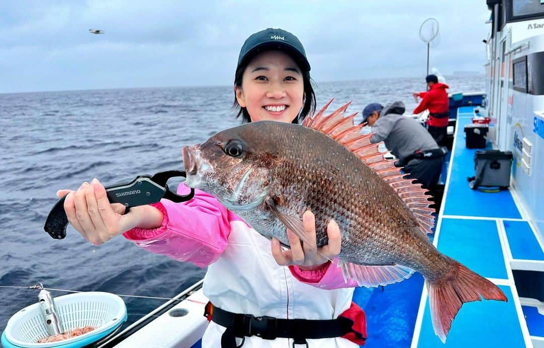 太田唯さんのインスタグラム写真 - (太田唯Instagram)「🎣🌸 @fishingvision   今夜20:00〜 釣りビジョンにて 「きょうも大漁！関東沖釣り爆釣会」 が放送です📢⚡︎  、 今回は久しぶりの"コマセ真鯛"！ これまで30種類近く色んな釣りものさせて頂きましたが実はコマセ真鯛1番苦手🥲🌀(笑)  プライベートで0匹だった記憶が濃厚すぎるけど、 今回は克服すべく！ 松本圭一先生に教わって千葉県へ行ってきました！！  目標は1.5kg！  写真の魚は一体誰のでしょうか！😂 ぜひご覧ください〜✊🔥  . #fishing #fishinglife #釣り #海釣り  #コマセマダイ #真鯛釣り #釣りビジョン #共栄丸 さん」4月10日 15時08分 - yuiohta.official