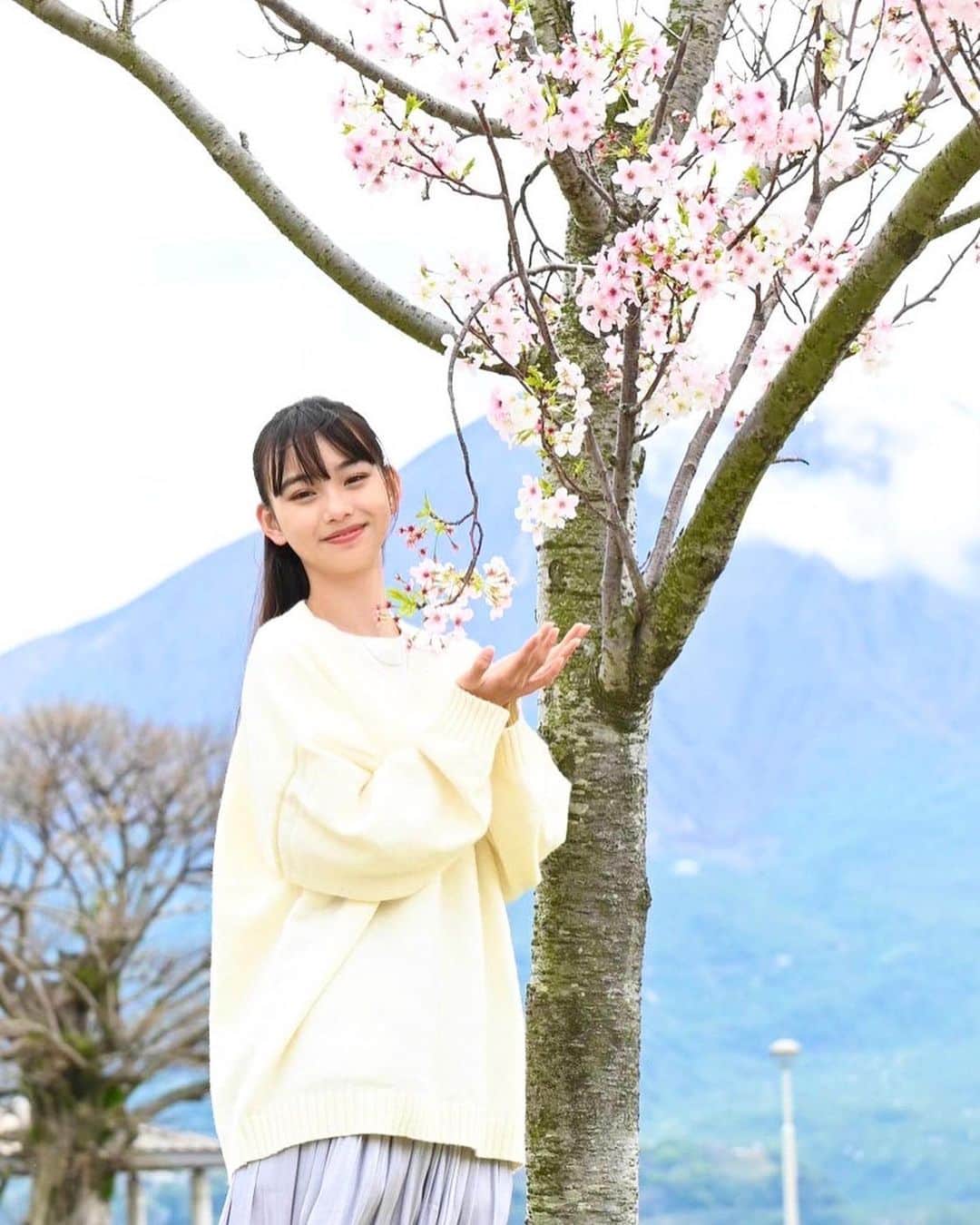 松本麗世さんのインスタグラム写真 - (松本麗世Instagram)「♡ ♡ 桜の花をみると気が引き締まります🤝🏻 新学期はドキドキワクワク✨ ♡ ♡ 新しい生活… ちょっとだけ大人に近づいたかな？ ♡ #松本麗世#matsumotoreiyo#モデル#ファッション#白セーター#水色スカート#桜#新学期#ウォーターフロント #桜島桟橋近く #カメラマンさん撮影#桜島」4月10日 18時41分 - reiyo.matsumoto