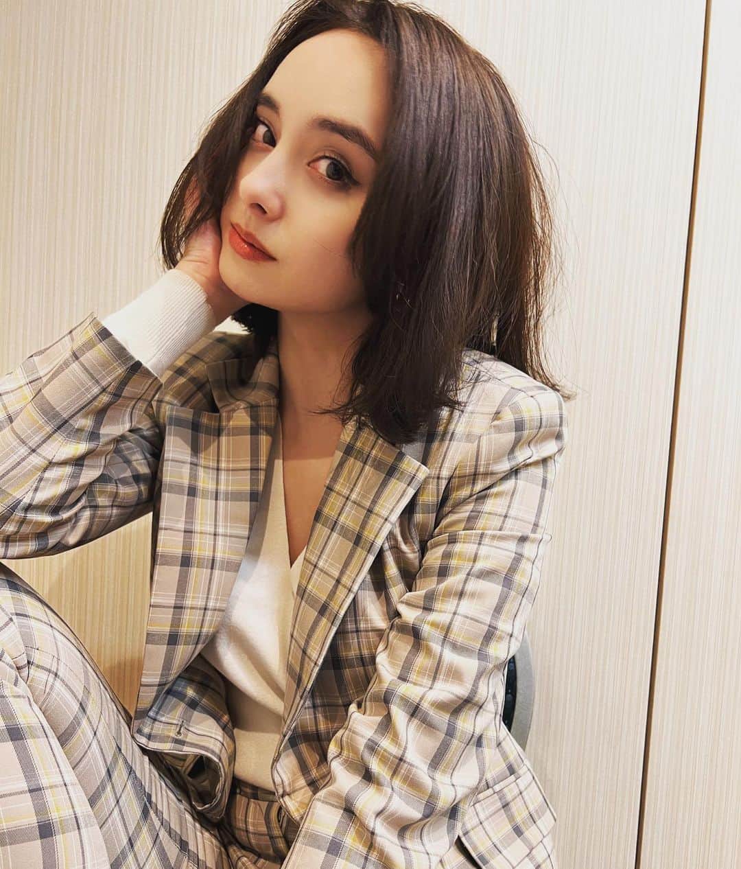 石田ニコルのインスタグラム：「最近セットアップがお気に入り。」